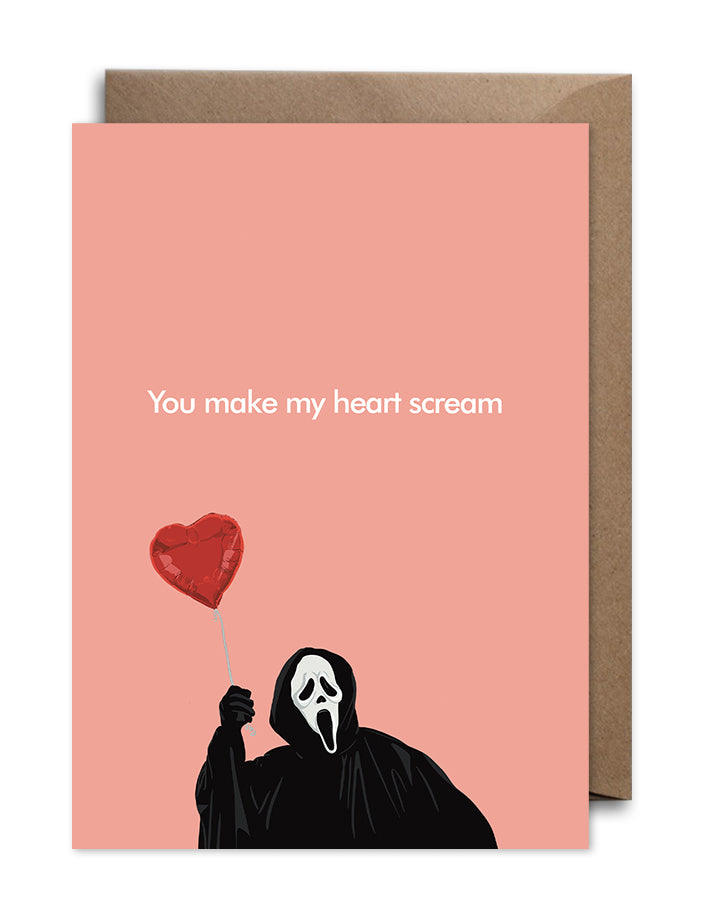 Scream Horror Film Love Card - You Make My Heart Scream