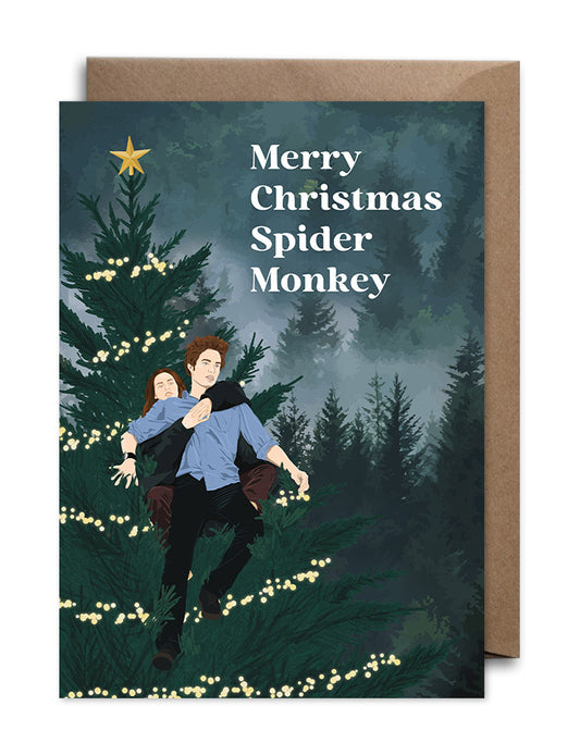 Twilight Christmas Card - Hold on Tight, Spider Monkey