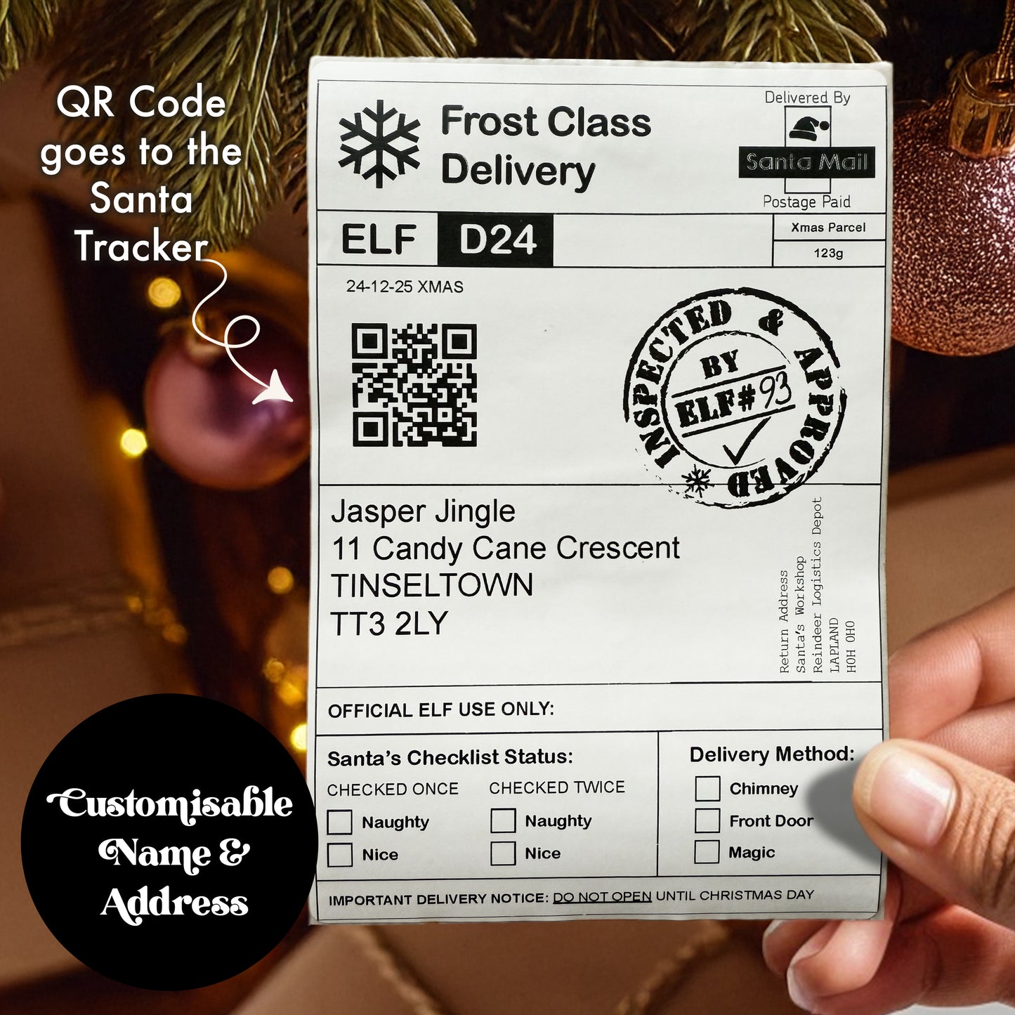 Personalised Santa Mail Shipping Label