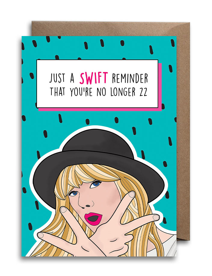 Taylor Swift No Longer 22 Birthday Card