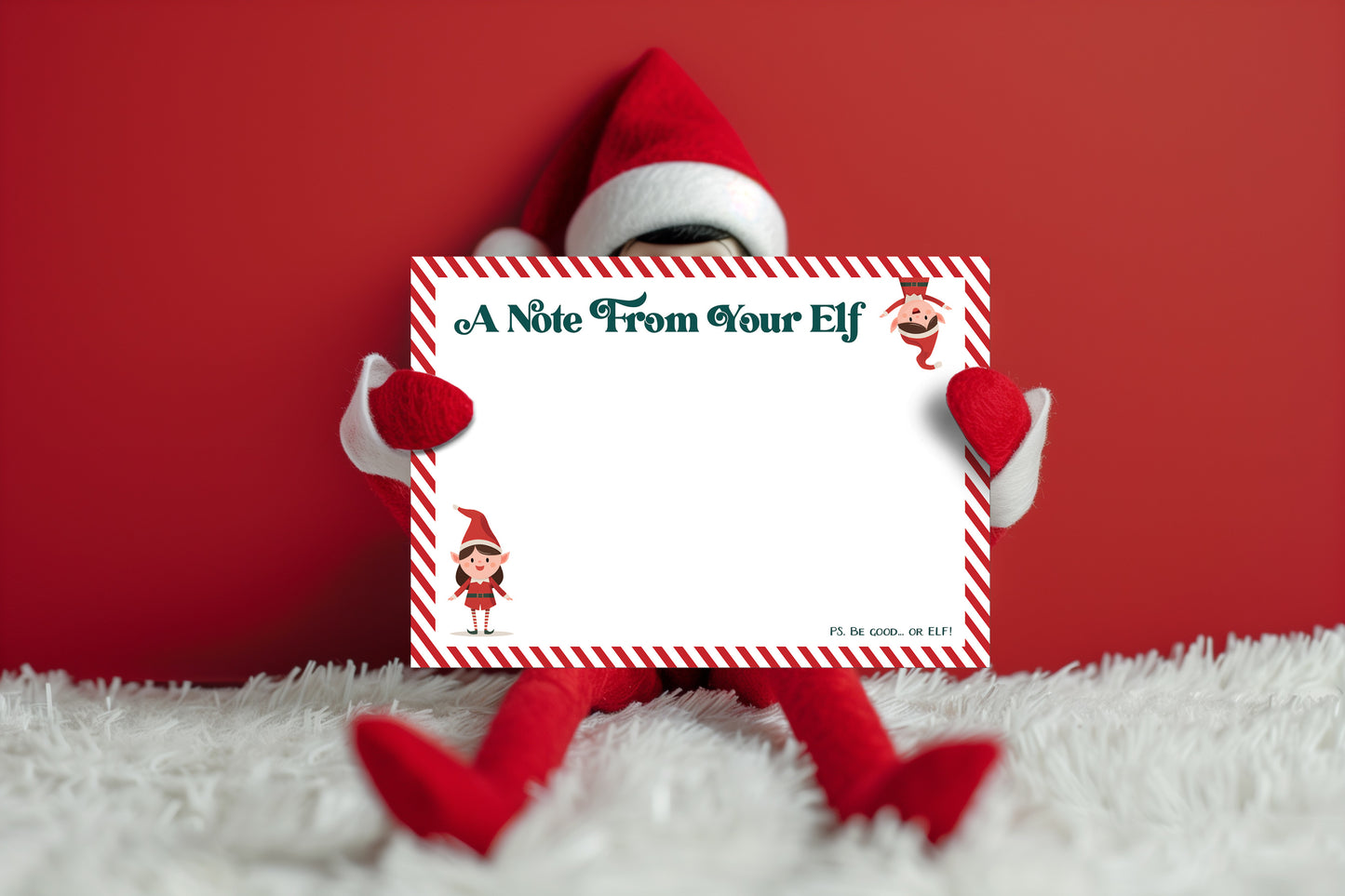 A Note From Your Elf – Set of 25 A6 Double-Sided Note Cards