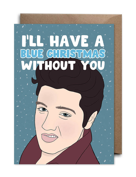Elvis Blue Christmas Card